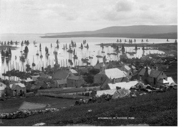 The herring fishing fleet in Stromness harbour around 1900